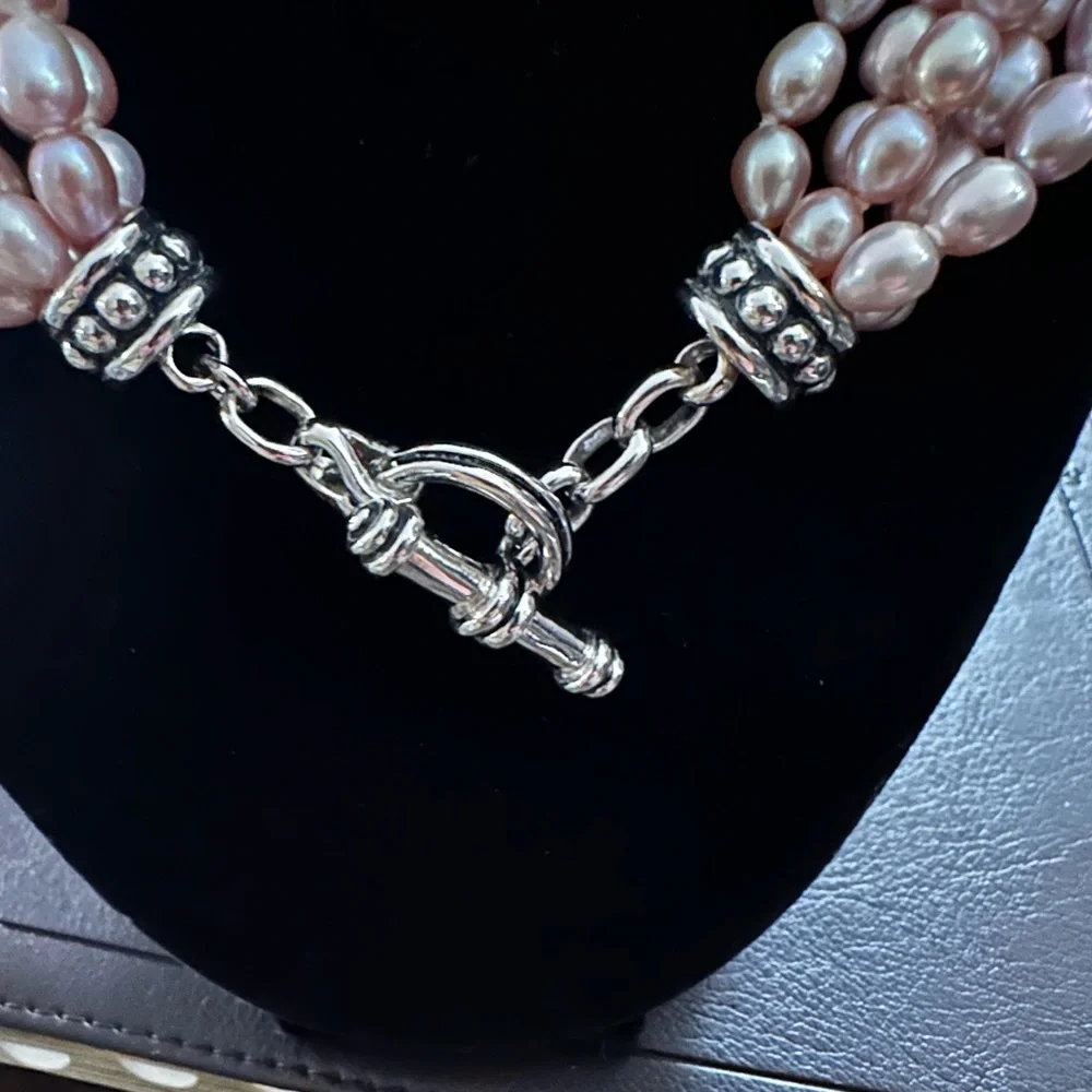 Honora ❤️ 6 Strain Pink Fresh Water Pearl Statement Necklace. Pre❤️Loved - Picture 3 of 13